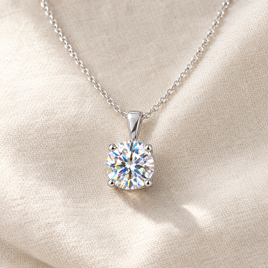 Moissanite solitaire necklace