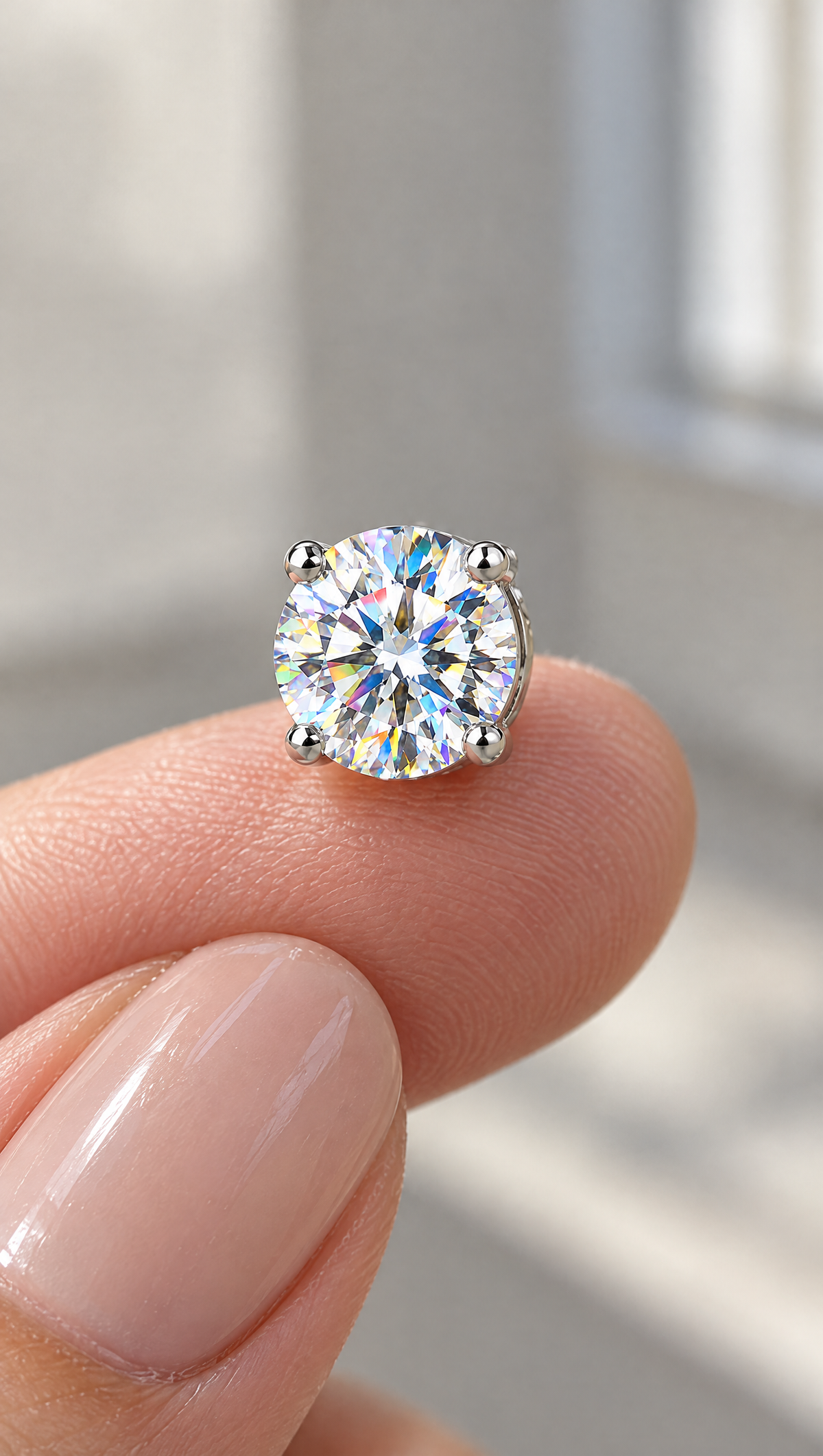 Solitaire Moissanite Studs + Necklace